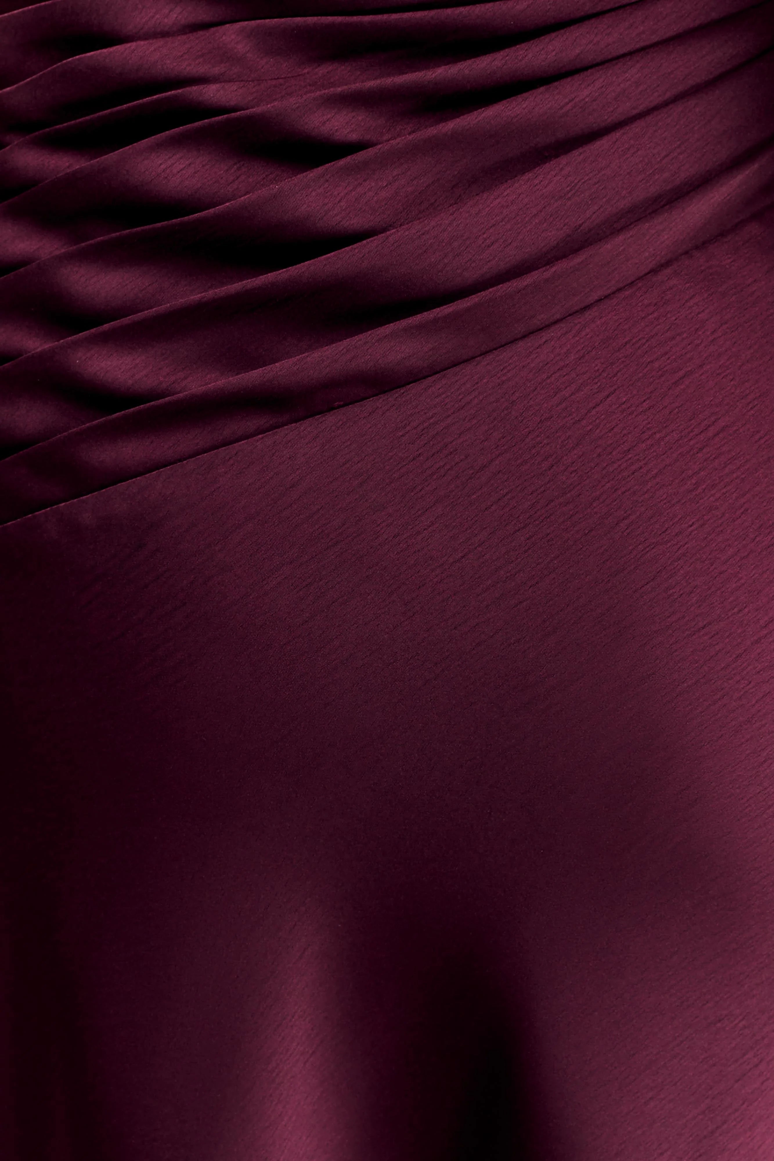 Lyla Asymmetrical Satin Maxi Dress - Plum