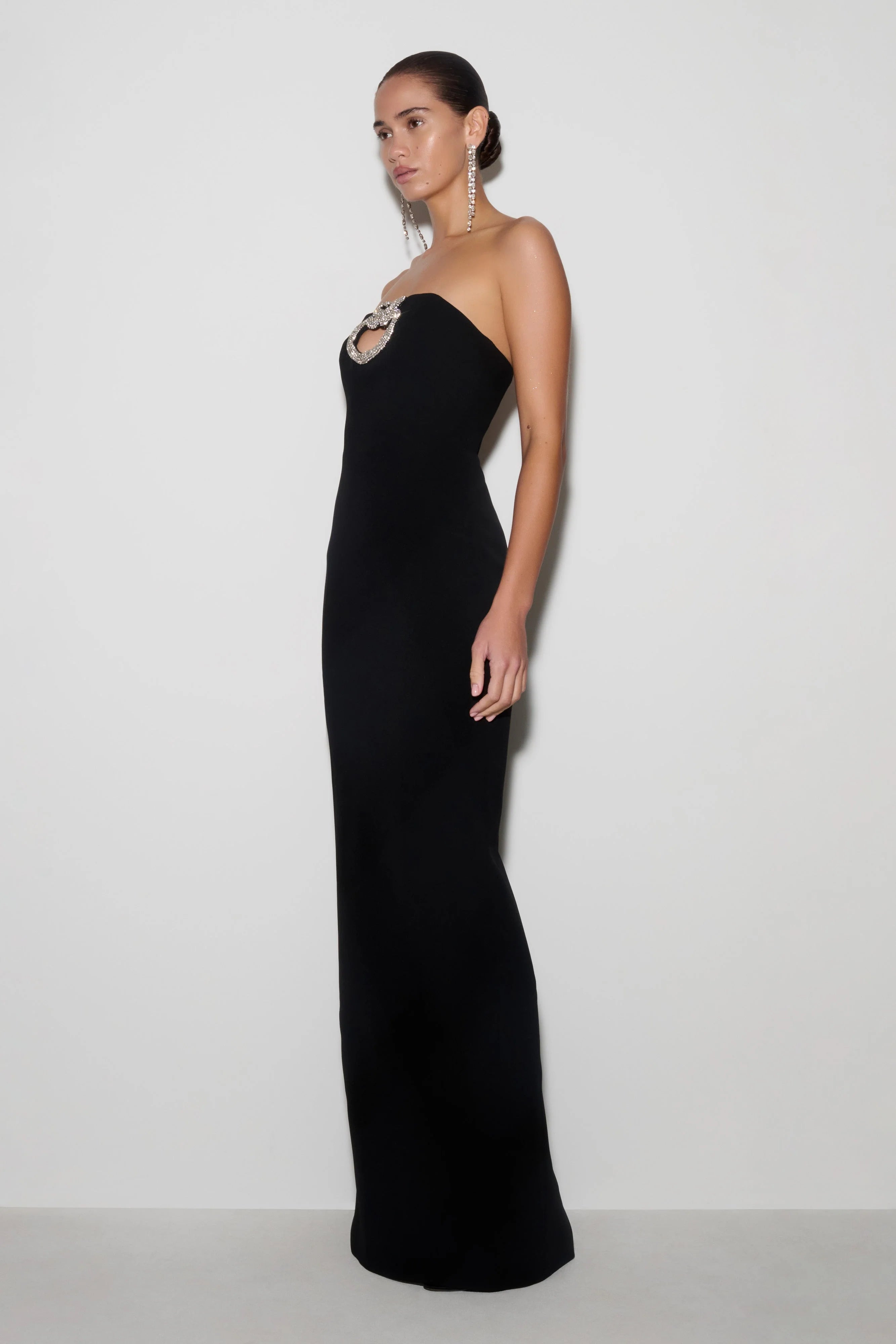 Hilda Embellished Strapless Maxi Dress - Black